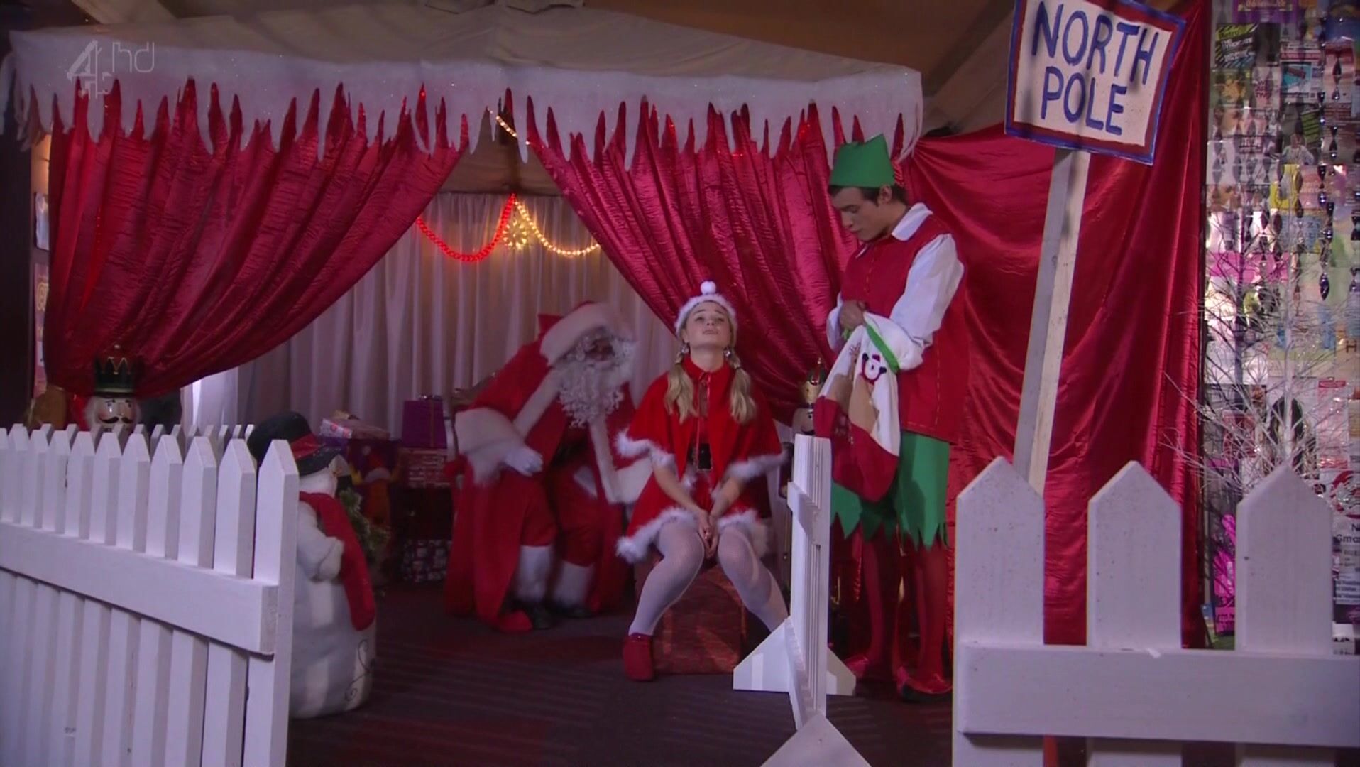 in Santa Costume on Hollyoaks HD 1080i!