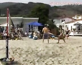 at the Beach Frolicking in her Bikini!