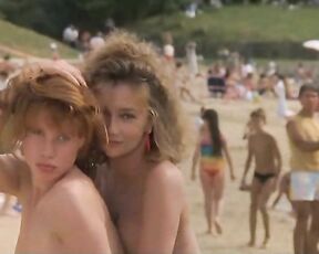 Olivia Brunaux and Carole Cellier Topless on Topless beach in Vent de Panique!