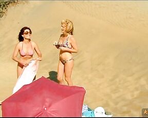 Ana Duato and Silvia Espigado in Bikinis and taking them off and in Lingerie from Cuentame!