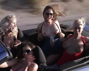 Cassie Young, Katie Morgan, Shay Jordan and Vanessa Motto Topless in car from Entourage S05E05!