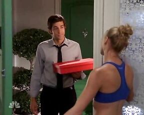 in sport bra and all wet on Chuck S02E04!