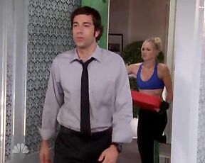 in sport bra and all wet on Chuck S02E04!