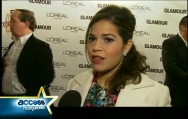 Stacy Ferguson with Debra Messing at Glamour Women Of The Year and promoting Viva la glam on E