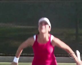 playing tennis and taunting on The New Adventures of Old Christine S4E9!