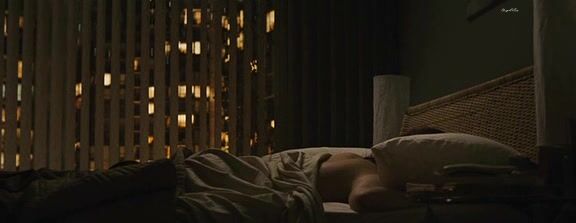 nude in a bed, sorta, in Passengers!