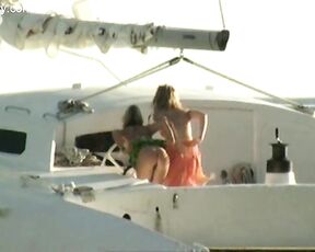 Raine Davison and Clare Louise Hearndon Topless and Flashing in Is Harry on the Boat!