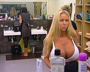 Annina Ucatis under shower and Huge Bare Tits in Big Brother Germany!