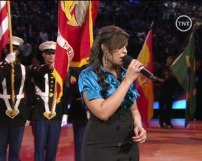 singing anthem at 2009 NBA All-Star Game!