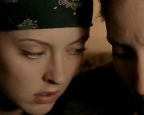 Katharine Isabelle and Michelle Nolden kissing each other in Show Me!