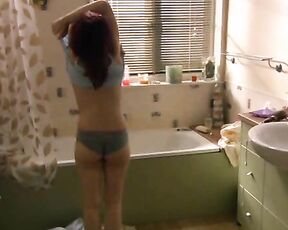 in Panties, topless from behind, on Skins S03E01!