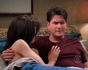 Cleavage on 2 and a Half Men s06e20!