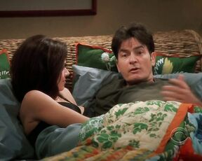 in Bra on Two and a Half Men S7e1!