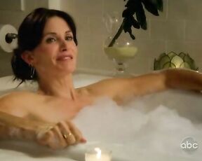 in bubblebath and Lingerie on Cougar Town S1E3!