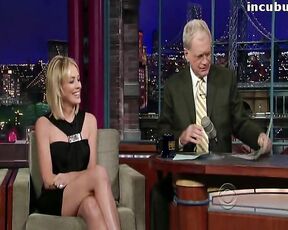 in miniskirt and Nipply on The Late Show with David Letterman!