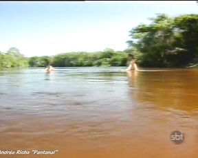 Nude in water in Pantanal!