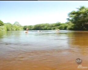 Nude in water in Pantanal!