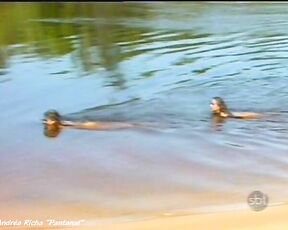 Nude in water in Pantanal!