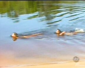 Nude in water in Pantanal!