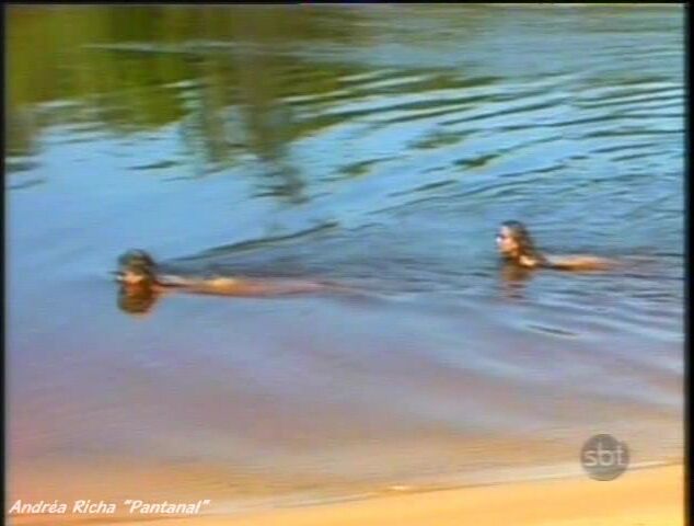 Nude in water in Pantanal!