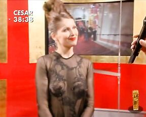 Topless in Transparent Top Presenting at The Cesars French Oscars!