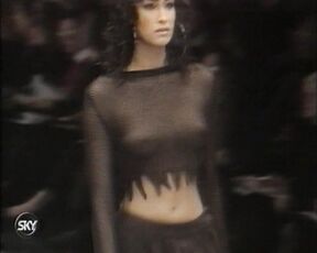 Yasmeen Ghauri and Naomi Campbell Sheer See-Thru on the catwalk from Fashion TV!