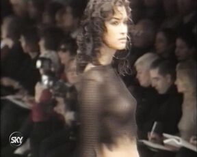 Yasmeen Ghauri and Naomi Campbell Sheer See-Thru on the catwalk from Fashion TV!