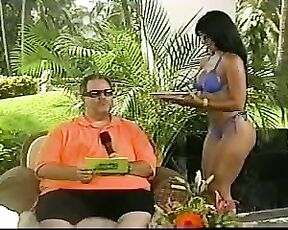 in Blue Thong Bikini on El Gordo Show!