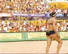 Ass playing Beach volleyball!