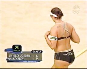 Ass playing Beach volleyball!