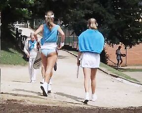 Tatjana Van Zanten and Natascia Paolucci doing some Naked tennis from Flodder!