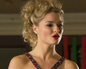 in Red Dress and Lipstick on Hollyoaks!