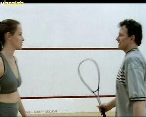 , french actress, playing squash, in shower and Oops from Le grand patron!