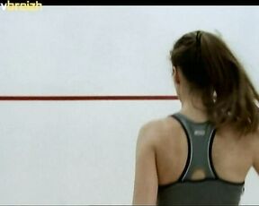 , french actress, playing squash, in shower and Oops from Le grand patron!