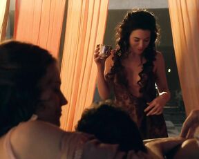 Jaime Murray and Lucy Lawless Nude and Boob kissing on Spartacus Gods of the Arena e03 HiDef!