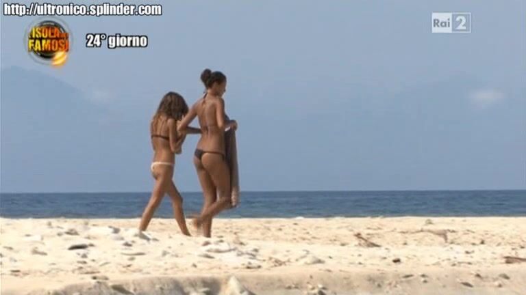 Giorgia Palmas and Raffaella Fico in Bikini, Pokers and Thong from LIsola dei Famosi!