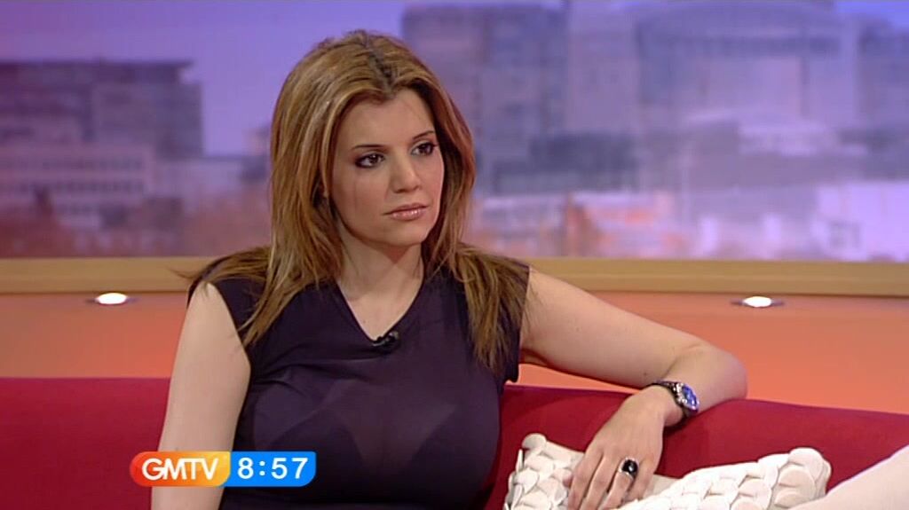 in see-thru top to bra on GMTV!