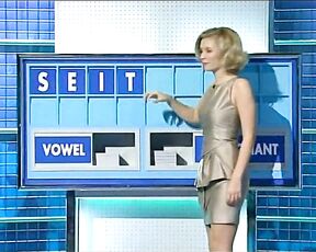 in short silver dress on Countdown!