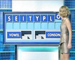 in short silver dress on Countdown!