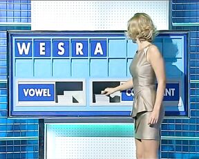 in short silver dress on Countdown!