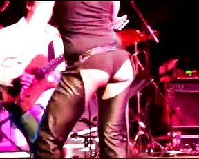 in Concert wearing assless leather chaps!