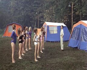 Valerie Leon and Barbara Windsor Topless, Nudity from Carry On Camping!