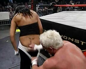 Miss Traci Brooks (TNA) pants pulled down, ass revealed!