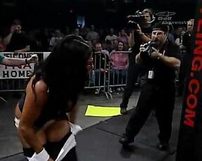 Miss Traci Brooks (TNA) pants pulled down, ass revealed!