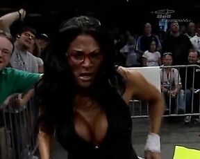 Miss Traci Brooks (TNA) pants pulled down, ass revealed!