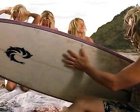 The Three Swedes Topless in Surf School!