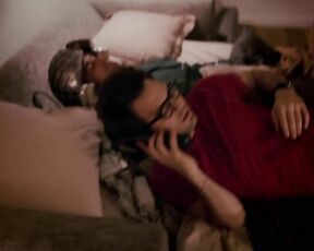 slight see-through jumping in bed and Topless from behind in Eternal Sunshine (HDTV)!