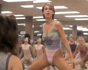 Jamie Lee Curtis and Marilu Henner in spandex with pokers in Perfect!