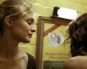 Heather Graham with Jessica Stroup showing Bare Boobs and kissing each other in Broken!