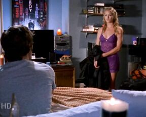 Cleavage and in purple Lingerie on Chuck S1e8!